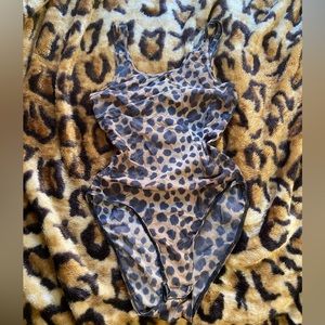 H&M Sheer Leopard Print Body Suit
